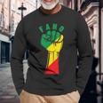 Fano Fist With The Ethiopian Flag Long Sleeve T-Shirt Gifts for Old Men