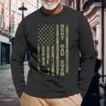 Father's Day Best Dad Ever Vintage Camo Usa Flag Deer Hunter Long Sleeve T-Shirt Gifts for Old Men