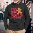 Faux Sequins Oh Snap Christmas Gingerbread Family Matching Long Sleeve T-Shirt Gifts for Old Men