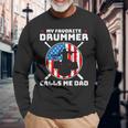 My Favorite Drummer Calls Me Dad Drummer Long Sleeve T-Shirt Gifts for Old Men