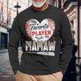 My Favorite Player Calls Me Mamaw Baseball Leopard Long Sleeve T-Shirt Gifts for Old Men