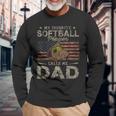 My Favorite Softball Player Calls Me Dad Father's Day Daddy Long Sleeve T-Shirt Gifts for Old Men
