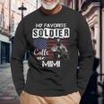 My Favorite Soldier Calls Me Mimi Army Veteran Long Sleeve T-Shirt Gifts for Old Men