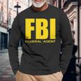 Fbi Federal Bureau Of Investigation Chest Logo Agent Langarmshirts Geschenke für alte Männer