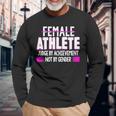 Female Athlete Judge By Achievement Not Gender Fun Long Sleeve T-Shirt Gifts for Old Men