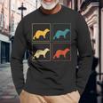 Ferret Lover Retro Weasel Vintage Long Sleeve T-Shirt Gifts for Old Men