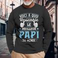 Fête Des Grands-Pères Meilleur Papi Super Papy T-shirt à manches longues Cadeaux pour les vieillards
