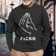 Ficko Hand Sign Gesture Football Fans Langarmshirts Geschenke für alte Männer