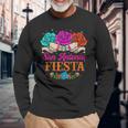 Fiesta San Antonio Texas Roses Mexican Fiesta Party Long Sleeve T-Shirt Gifts for Old Men