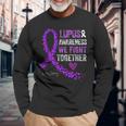 We Fight Together Lupus Awareness Purple Ribbon Long Sleeve T-Shirt Gifts for Old Men