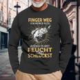 Finger Weg Von Meiner Rute Fischer Fishing Fisherman Langarmshirts Geschenke für alte Männer