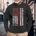 Firefighter Husband Father Fireman Fathers Day For Dad Long Sleeve T-Shirt Gifts for Old Men
