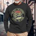 First Name Retro Bob Long Sleeve T-Shirt Gifts for Old Men