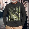 Fishing For Bass Fish Fisherman Fishing Camouflage Long Sleeve T-Shirt Gifts for Old Men