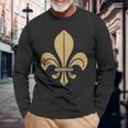 Fleur De Lis Fleur-De-Lys Symbol French Heraldry France Long Sleeve T-Shirt Gifts for Old Men