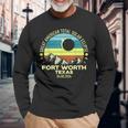 Fort Worth Texas Total Solar Eclipse 2024 Long Sleeve T-Shirt Gifts for Old Men