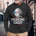 Founding Daddy George-Washington 4Th Of July Long Sleeve T-Shirt Gifts for Old Men