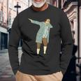 Founding Father 100 Dollar Bill Dabbing Benjamin Franklin Long Sleeve T-Shirt Gifts for Old Men