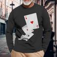 Four Aces Poker Idea For Poker Fans Long Sleeve T-Shirt Gifts for Old Men