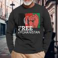 Free Afghanistan Afghan Flag United State Veteran Support Long Sleeve T-Shirt Gifts for Old Men