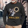 French Bulldog America 2024 Total Solar Eclipse Accessories Long Sleeve T-Shirt Gifts for Old Men