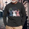 French Bulldog American Flag 4Th Of July Independence Day Long Sleeve T-Shirt Gifts for Old Men