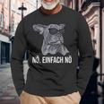 French Bulldog With Sunglasses Nö Einfach Nein Dog S Langarmshirts Geschenke für alte Männer