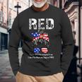 On Friday We Wear Red Military Support Troops Long Sleeve T-Shirt Gifts for Old Men