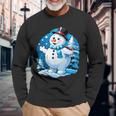Frosty Friends Christmas Snowman In Winter Wonderland Long Sleeve T-Shirt Gifts for Old Men