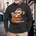 Frustrierter Monkey Will Sausage Langarmshirts Geschenke für alte Männer