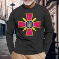 Fuerzas Terrestas Ucranias Emblean Las Fuerzas Armadas Del Ejército Ucranio Camiseta de manga larga Regalos para ancianos
