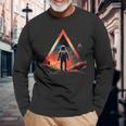 Astronaut With Planets In Solar System Spaceman Long Sleeve T-Shirt Gifts for Old Men