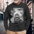 Graphic Bigfoot Selfie With Alien Ufo Vintage Bigfoot Long Sleeve T-Shirt Gifts for Old Men