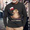 Bober Bóbr Kurwa Internet Meme Poland Flag Beaver Langarmshirts Geschenke für alte Männer