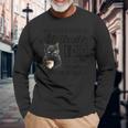 Cat I Was Told To Check My Attitude Cat Humor Long Sleeve T-Shirt Gifts for Old Men