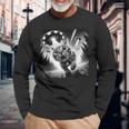 Cat Ufo Alien Cat Graphic Women Long Sleeve T-Shirt Gifts for Old Men