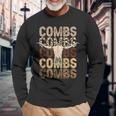 Combs Country Music Western Cow Skull Cowboy Long Sleeve T-Shirt Gifts for Old Men