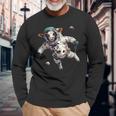 Cow Astronaut In Space Long Sleeve T-Shirt Gifts for Old Men