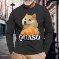 Croissant Quaso Meme Croissant Dog Meme Langarmshirts Geschenke für alte Männer