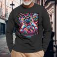 Frenchie “I Need More Space” Colorful French Bulldog Long Sleeve T-Shirt Gifts for Old Men