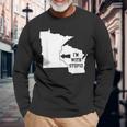 I'm With Stupid Minnesota Arrow From Wisconsin Long Sleeve T-Shirt Gifts for Old Men