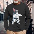 Karate French Bulldog Frenchie Long Sleeve T-Shirt Gifts for Old Men