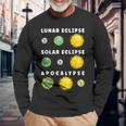 Lunar Solar Eclipse Apocalypse Astronomy Nerd Science Long Sleeve T-Shirt Gifts for Old Men