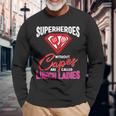 Lunch Lady Superheroes Capes Cafeteria Worker Squad Long Sleeve T-Shirt Gifts for Old Men