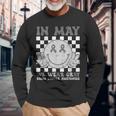 In May We Wear Gray Brain Cancer Tumor Awareness Long Sleeve T-Shirt Gifts for Old Men