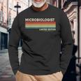 Microbiologist Birthday Worker Job Tittle Vintage Long Sleeve T-Shirt Gifts for Old Men
