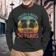 Old Drinker 50Th Cheers And Beers To My 50 Years Long Sleeve T-Shirt Gifts for Old Men