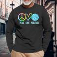 Pickleball Retired Ladies Peace Love Pickleball Long Sleeve T-Shirt Gifts for Old Men