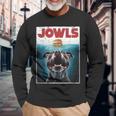 Pittie Pitbull Pit Bull Jowls Burger Bully Dog Mom Long Sleeve T-Shirt Gifts for Old Men