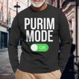 Purim Mode On Purim Festival Costume Long Sleeve T-Shirt Gifts for Old Men